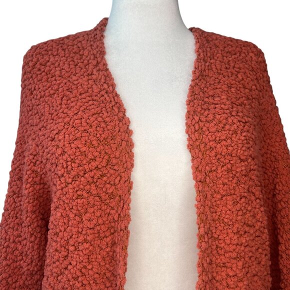 MEROKEETY | Pre-Loved Fuzzy Popcorn Knit Batwing Cardigan – Tearose, Size Large - Picture 9 of 10